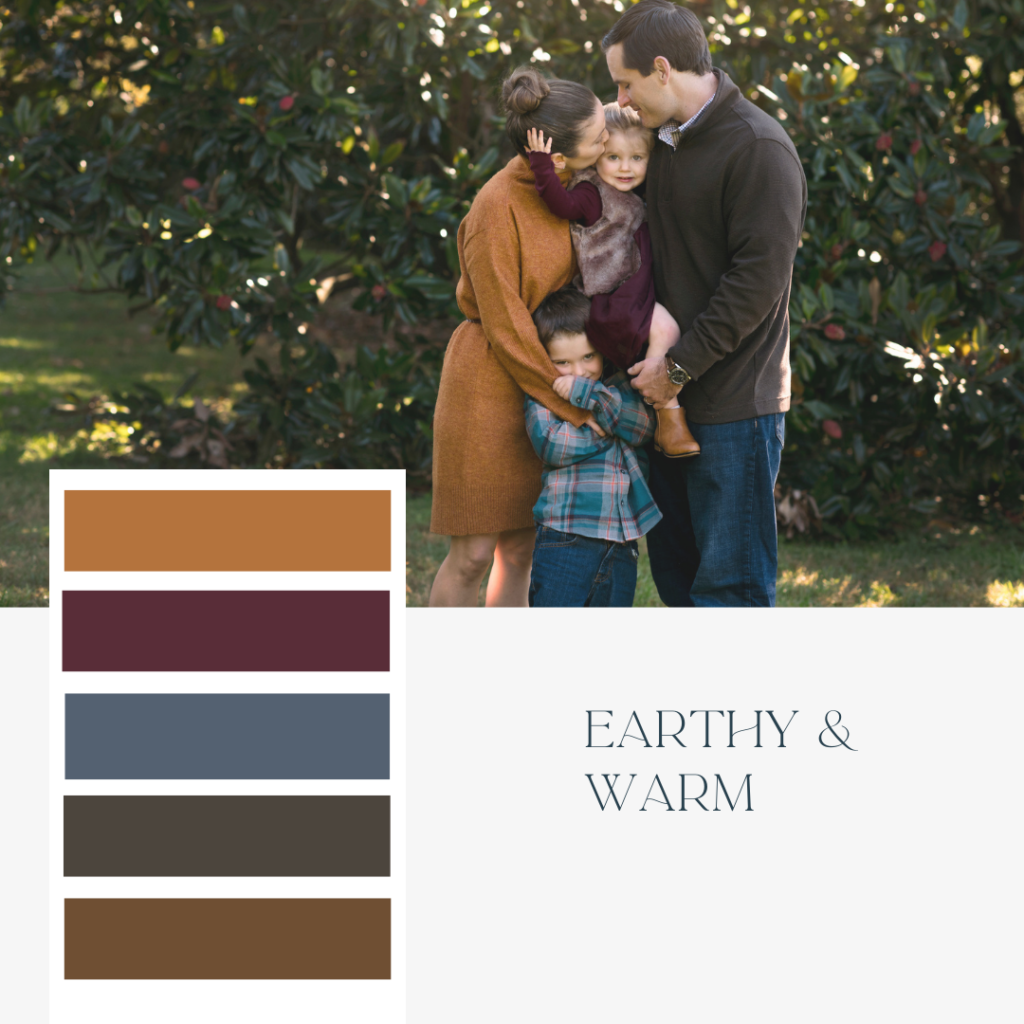 Earthy color palette for fall family photo loudoun county virginia